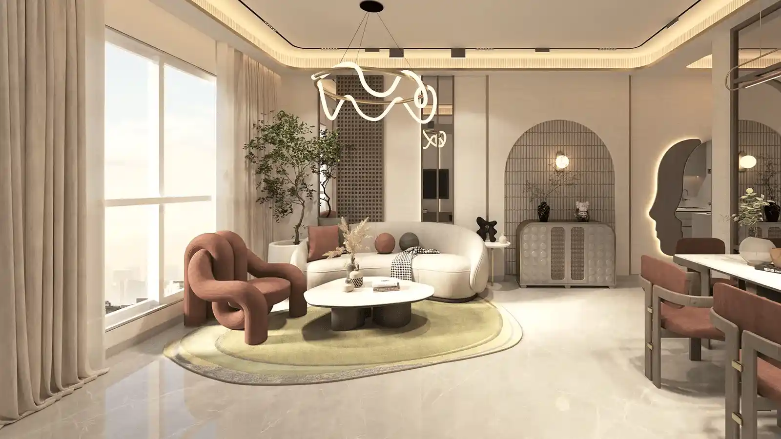 Spacious living room at Brigade Gunjur Bangalore