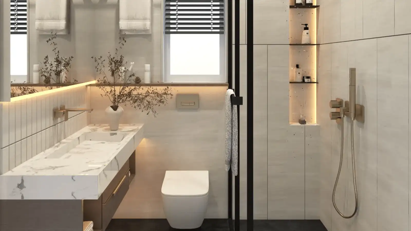 Luxury bathroom design at Brigade Gunjur Bangalore
