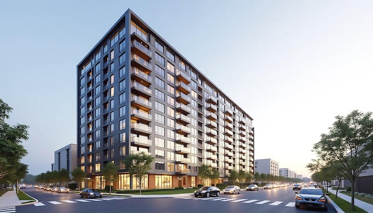 Artist's impression of a Brigade residential block (illustrative image)